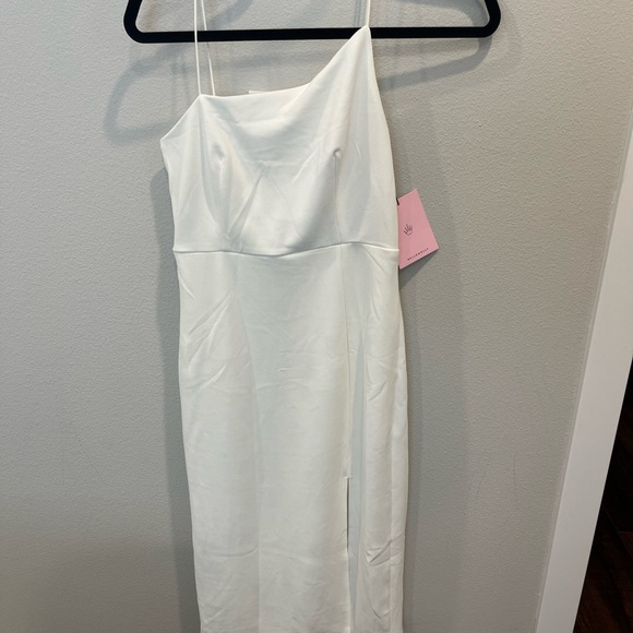Asymmetric White Midi Dress - Picture 3 of 3